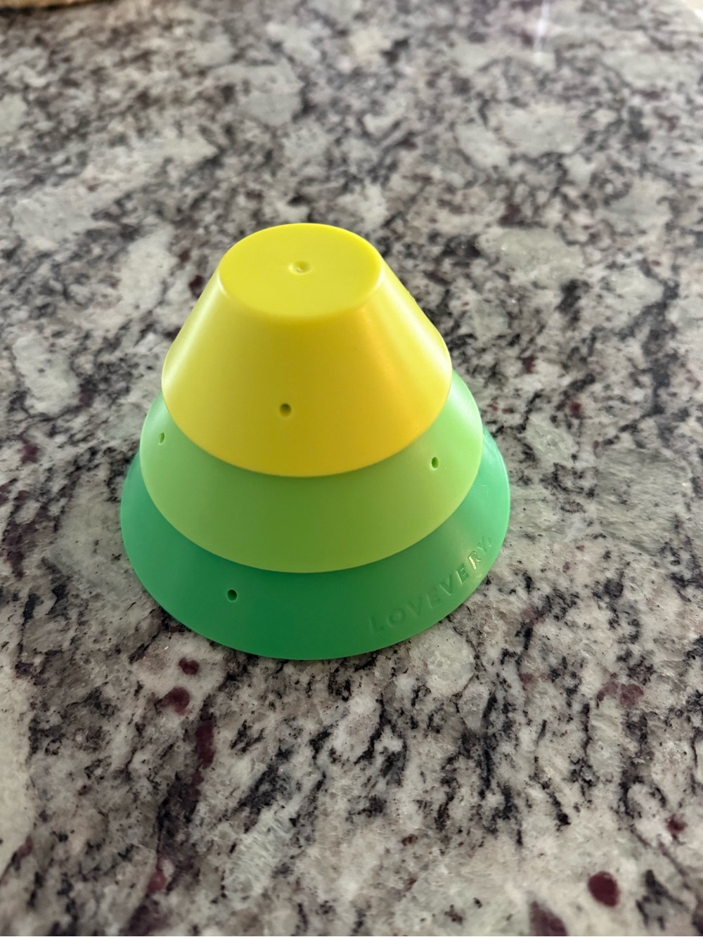 LOVEVERY Stacking Nesting Sorting Cups Toddler Learning Toy Yellow and Green